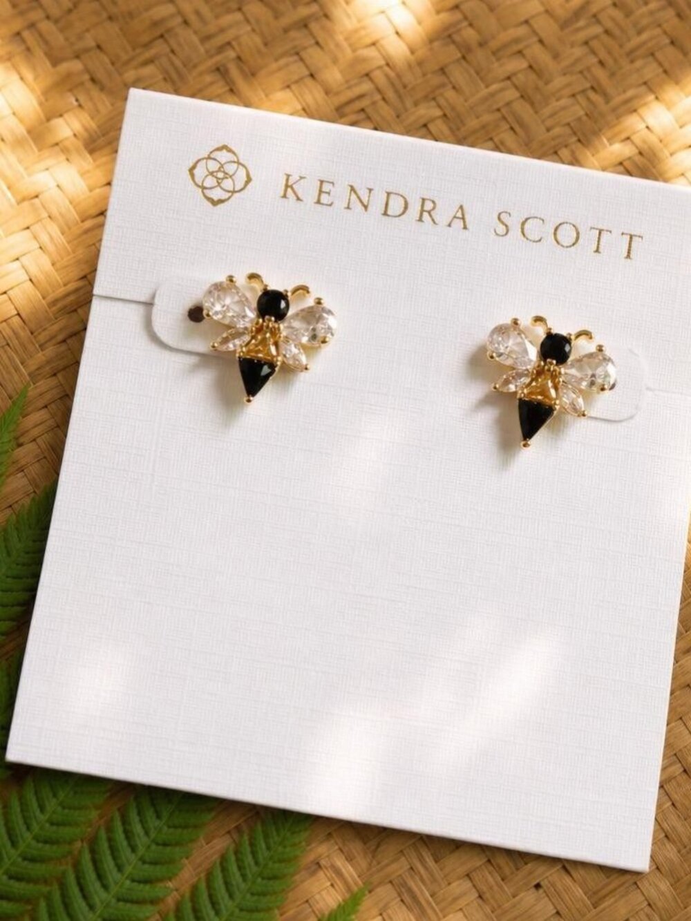 Kendra Scott Bee Gold Crystal Stud Earrings